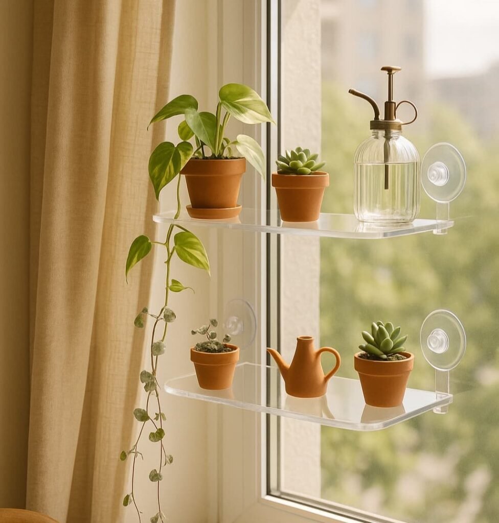 floating plant decor window shelf