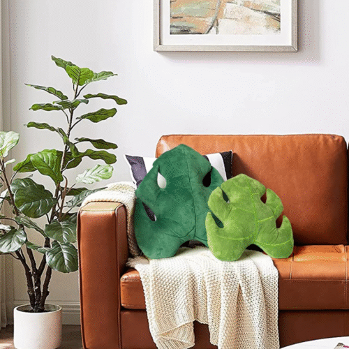 Monstera deliciosa leaf Pillow living room decor