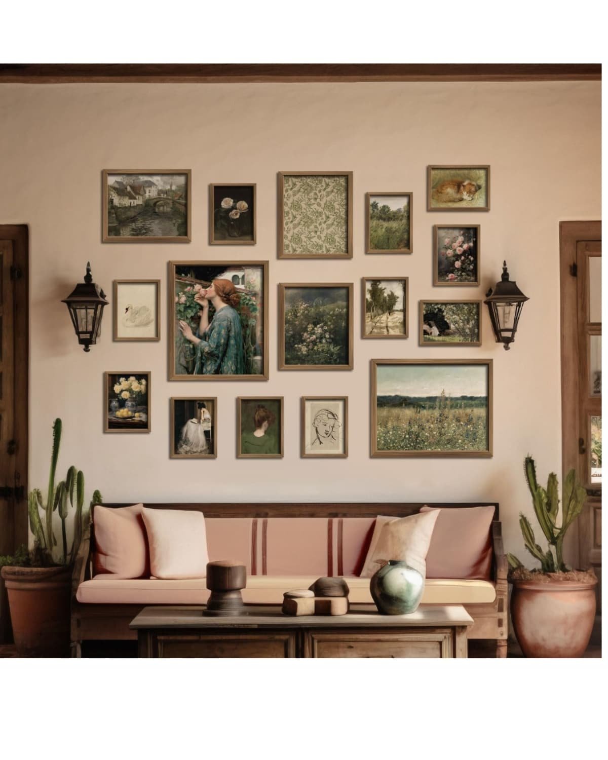 vintage botanical wall decor for small plant filled spaces