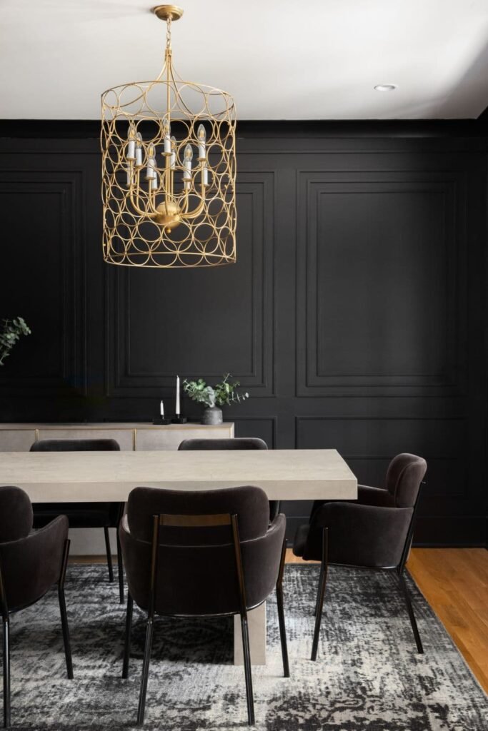 Moody dining room decor ideas, blending dark tones, vintage charm, and Victorian vibes. 